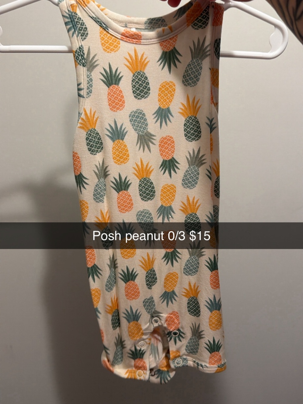 Posh Peanut Cream Pineapple Print One-Piece with Yellow & Green
